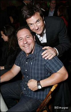 Pic's Jon Favreau and Jason Bateman at the premiere of 'Couples Retreat' Monday at Mann Village Theater in Westwood.