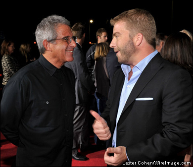 Universal's Ron Meyer and helmer Peter Billingsley at Monday's premiere of 'Couples Retreat.'