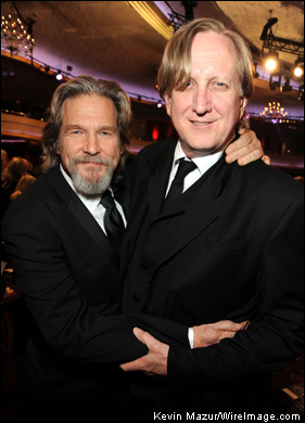 Jeff Bridges, winner of the Best Actor award for 'Crazy Heart', with T. Bone Burnett at the 15th annual Critics' Choice Movie Awards. 