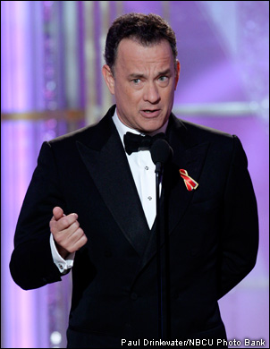 Presenter Tom Hanks during the 67th annual Golden Globe Awards.