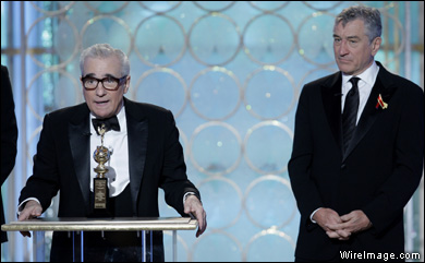 Martin Scorcese (left), recipient of the Cecil B. Demille Award.