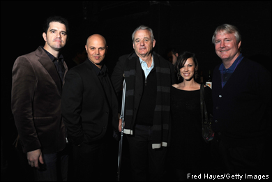Director Aaron Schneider, actors Joey Rappa, and Bill Murray, with actress Beth Edgeman and producer David Gundlach at the Rose Wagner Performing Arts Center for the 'Get Low' preem.