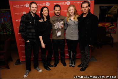 Shawn Ashmore, Rileah Vanderbilt, Director Adam Green, Emma Bell and Kevin Zegers attend the unvailing of 'Frozen'during the 2010 Sundance Film Fest.