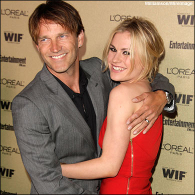 'True Blood' stars Stephen Moyer and Anna Paquin attend the 2010 Entertainment Weekly and Women In Film Pre-Emmy party sponsored by L'Oreal Paris at Restaurant at The Sunset Marquis Hotel on August 27, 2010 in West Hollywood, California.