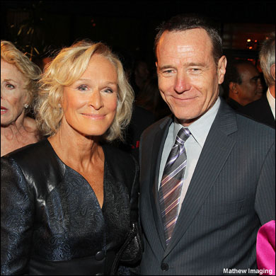 Glenn Close and Brian Crantson, above, attend the Emmy Nominees reception Friday in Los Angeles.