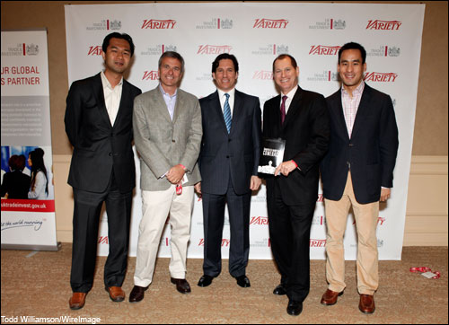 Intel Capital managing director Marc Yi, IBM Global Business Services partner and VP of strategy and transformation Martin Kay, CAA head of business development Michael Yanover, Consumer Electronics Association president & CEO Gary Shapiro, and New Enterprise Associates partner Patrick Chung