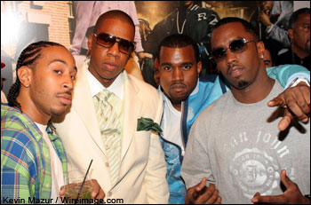 Ludacris, Jay-Z, Kanye West and Sean 'P. Diddy' Combs at Vibe Magazine Presents Roc-A-Wear 2005 Hosted By Jay -Z, Los Angeles, CA