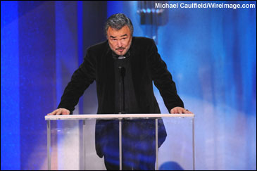 Actor Burt Reynolds on stage at the 14th Annual Screen Actors Guild Awards at the Shrine Auditorium on January 27, 2008 in Los Angeles, California.